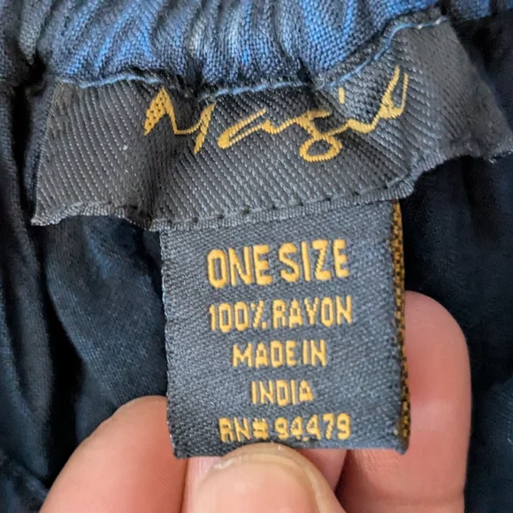 Magic Black Wide Leg Pants with Elegant Flow Beaded 100% Rayon One Size - Picture 8 of 14